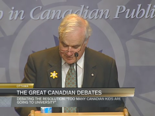 Public Record : Great Canadian Debate - Too many Canadian kids are going to University