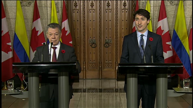 Headline Politics : News Conference – Justin Trudeau and Juan Manuel Santos