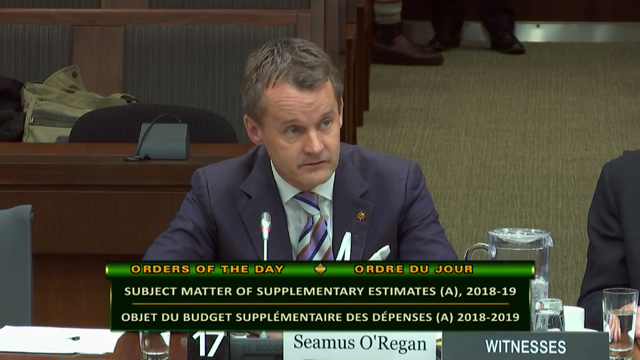 In Committee from the House of Commons : Seamus O’Regan on Departmental Funding Requests
