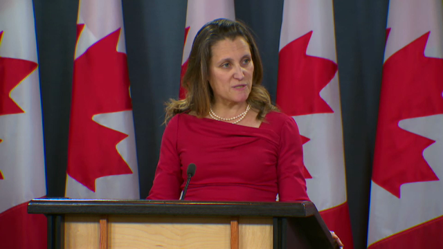 Chrystia Freeland on Huawei CFO Extradition Case, Michael Kovrig | Headline Politics | CPAC.ca