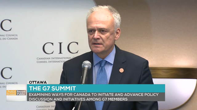 Public Record : Canadian G7 Sherpa Peter Boehm on Charlevoix Summit Expectations
