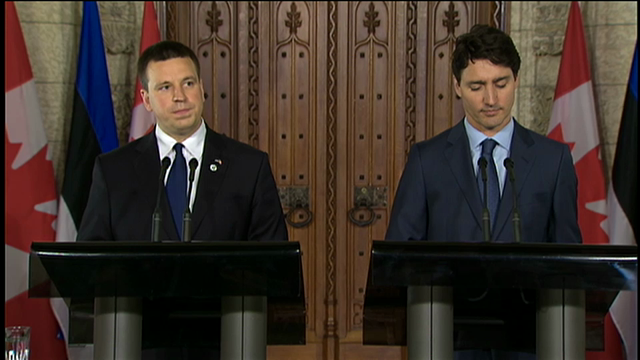 Headline Politics : Justin Trudeau and Prime Minister of Estonia Speak with Reporters