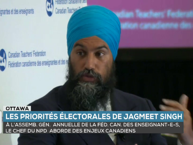 À la une : Jagmeet Singh s’adresse à la la Féd. can. des enseignantes et des enseignants