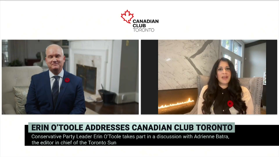 Public Record : Canadian Club Toronto's Virtual Fireside Chat with Erin O’Toole