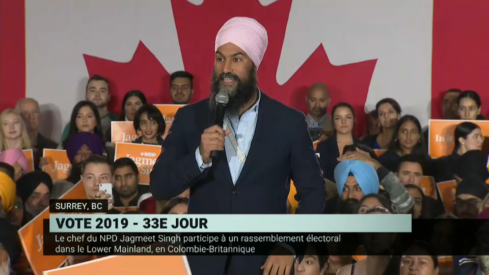 Leaders' Tour : Jagmeet Singh Holds Campaign Rally in Surrey – October 13, 2019