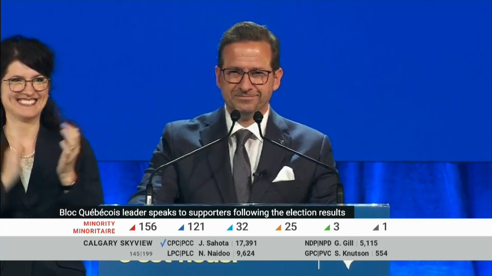 Vote 2019 Special : Yves-François Blanchet Addresses Supporters on Election Night