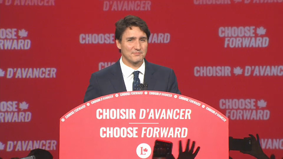 Vote 2019 Special : Justin Trudeau Addresses Supporters on Election Night