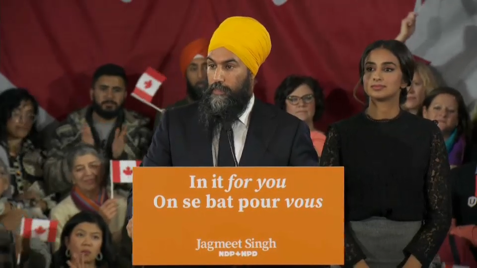 Vote 2019 Special : Jagmeet Singh Addresses Supporters on Election Night