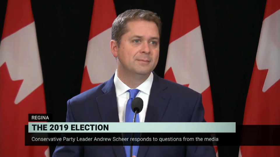 Vote 2019 Special : Andrew Scheer Speaks with Reporters the Day After Federal Election