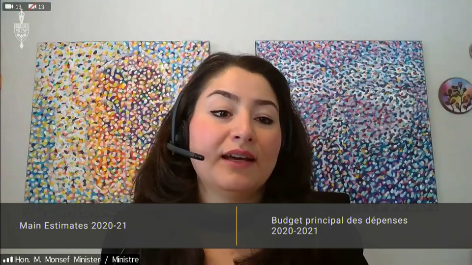 In Committee from the House of Commons : Main Estimates: Minister Monsef on Aid for Women During the Pandemic