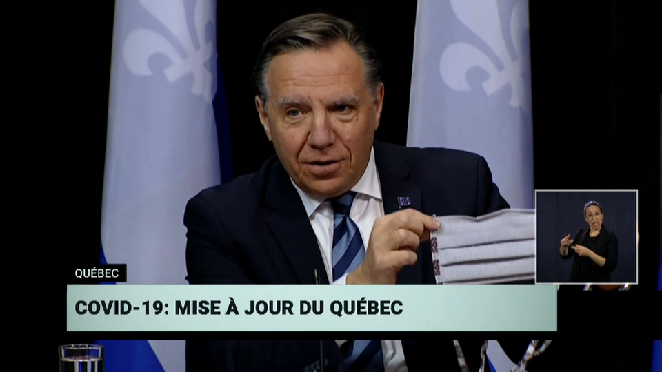 COVID-19 : La réponse du Canada : Le PM du QC Legault recommande le port du masque en public – 12 mai 2020