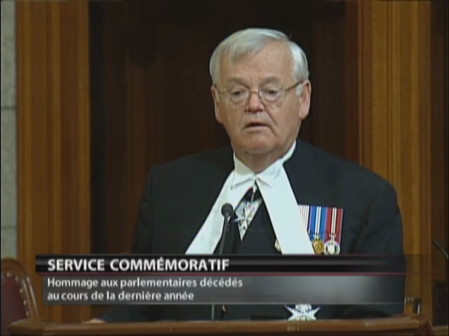 Public Record : Canadian Association of Former Parliamentarians Memorial Service 2012