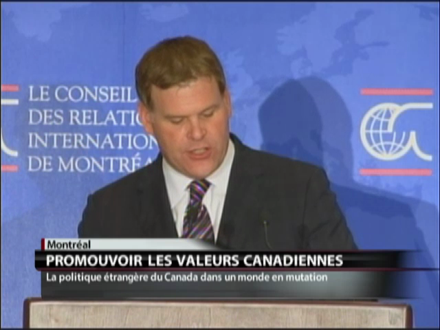 Podium : John Baird Speaks At The Montreal Council On Foreign Relations