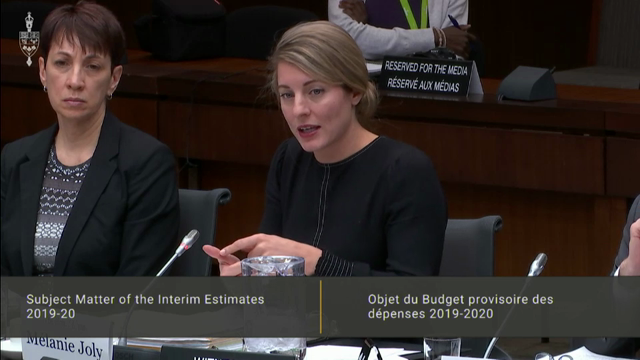 In Committee from the House of Commons : Mélanie Joly on Budgets and 50th Anniversary of Official Languages Act
