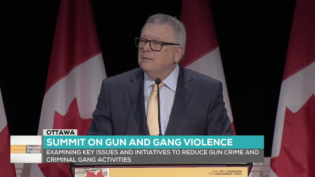Podium : Le min. R. Goodale, les gangs et la violence liée aux armes à feu