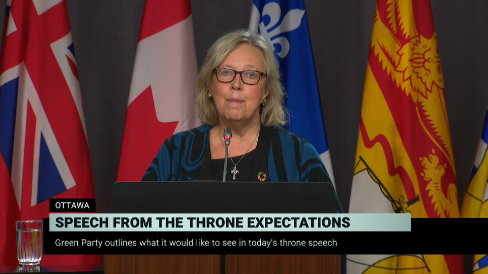 À la une : Le Parti vert présente ses attentes en prévision du discours du Trône
