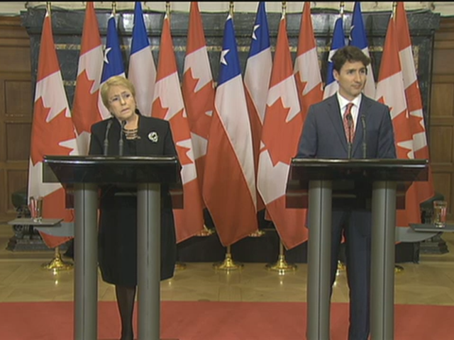Headline Politics : News Conference – Justin Trudeau and Michelle Bachelet