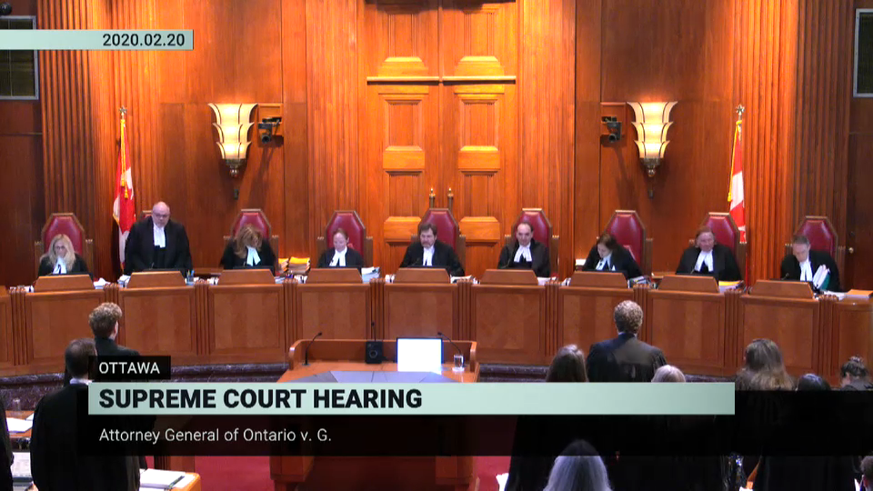Supreme Court Hearings : Attorney General of Ontario v. G