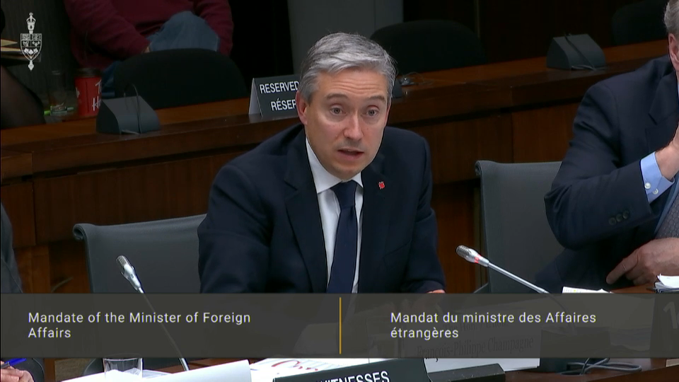 In Committee from the House of Commons : Minister Champagne Discusses His Mandate