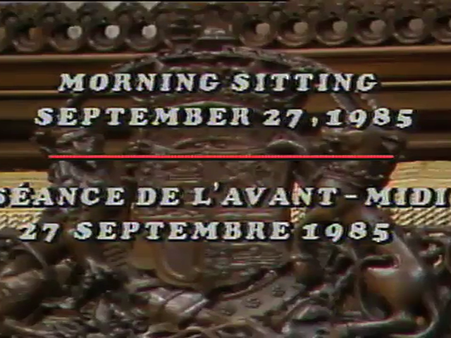 House of Commons Proceedings : House of Commons Debates – September 27, 1985