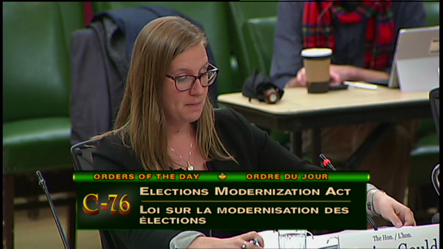 In Committee from the House of Commons : Minister Gould Returns to Defend Government's Electoral Reform