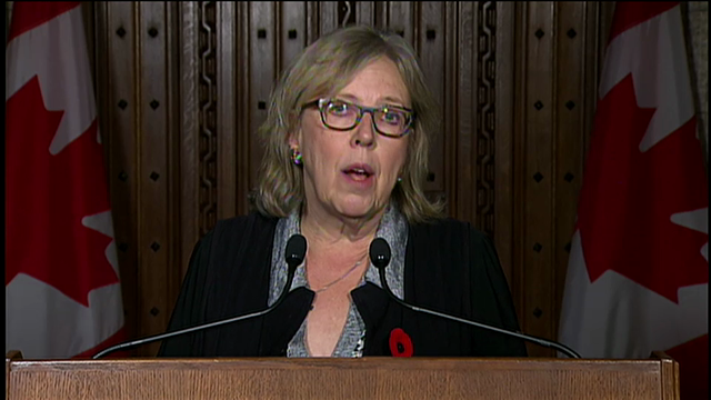 Headline Politics : Elizabeth May Reacts to Govt’s Debates Commission Announcement