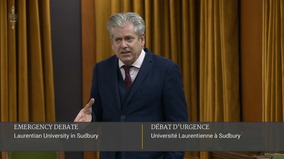 Délibérations de la Chambre des communes : Débat d’urgence sur les suppressions de programmes à l’Université Laurentienne
