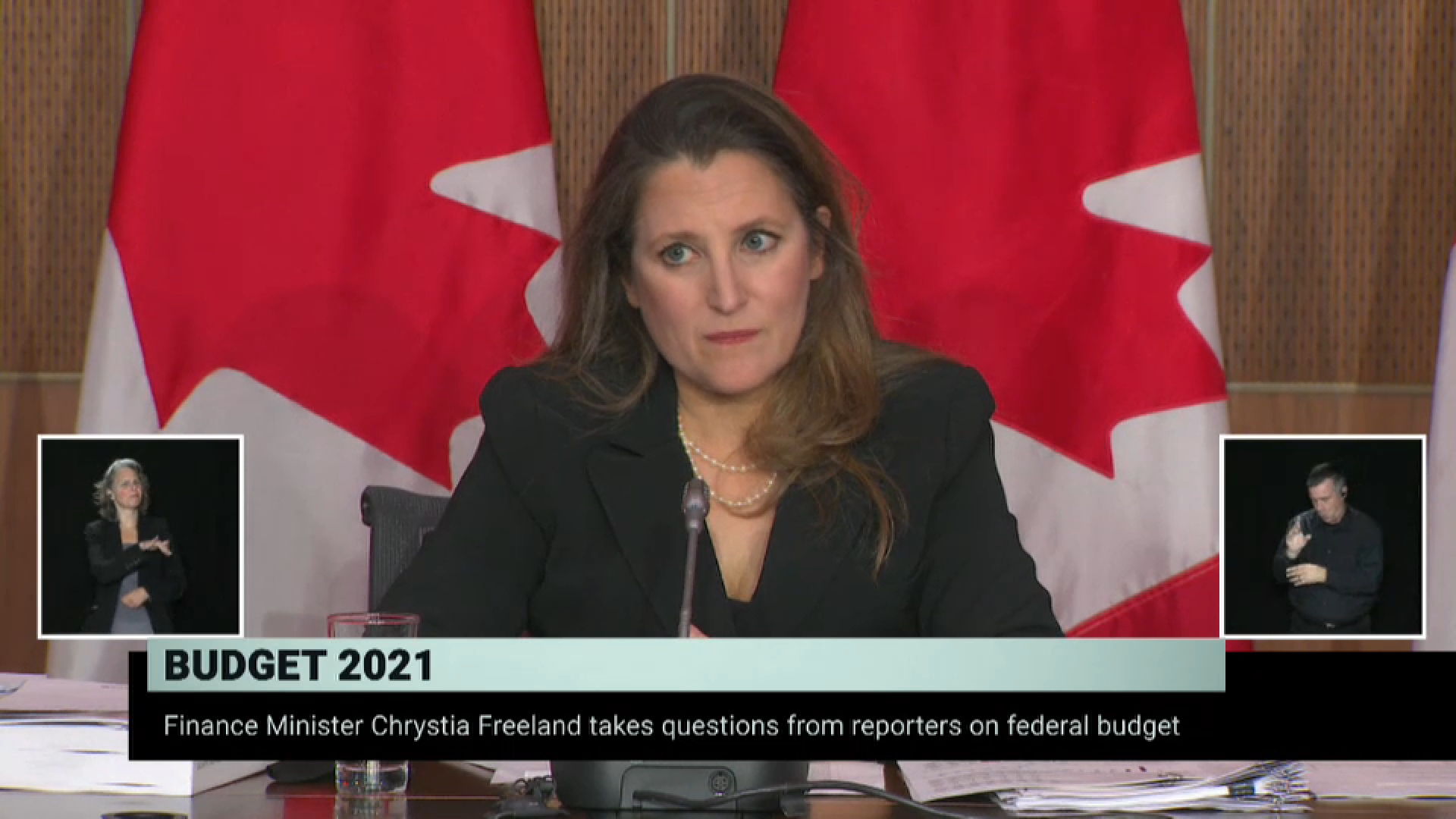 Émission spéciale : Budget 2021 – Chrystia Freeland parle aux journalistes