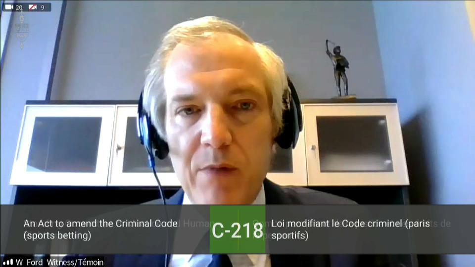 In Committee from the House of Commons : Study of Bill C-218, An Act to Amend the Criminal Code (Sports Betting)