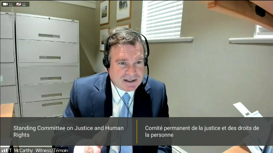 In Committee from the House of Commons : Committee Examines the Impact of the COVID-19 on the Justice System