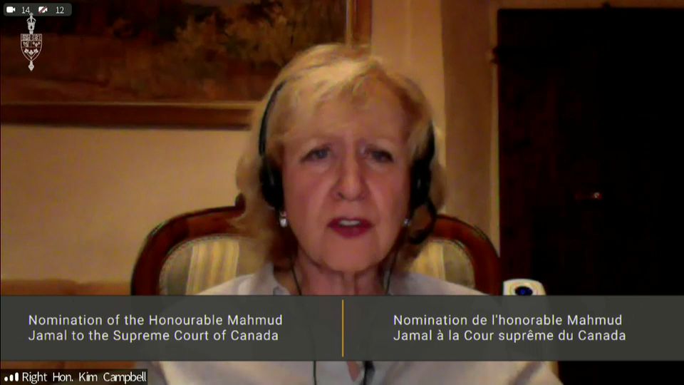 In Committee from the House of Commons : Former PM Kim Campbell, Justice Minister Lametti on Mahmud Jamal SCC Nomination
