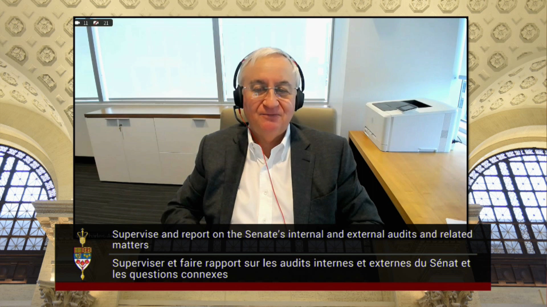 In Committee from the Senate of Canada : Audit and Oversight Committee Discusses Senate’s Internal and External Audits