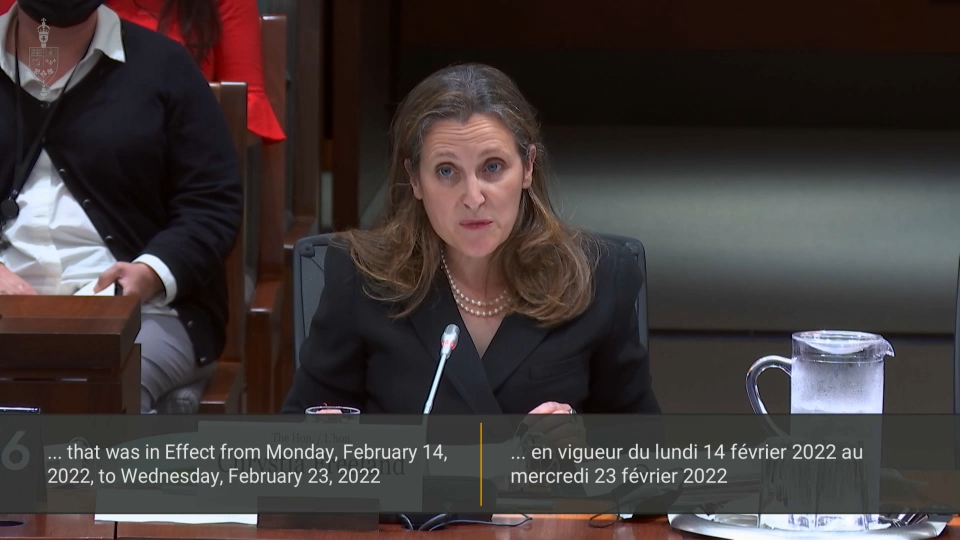 Les comités du Sénat : Ministres Freeland et Blair : invocation de la Loi sur les mesures d'urgence