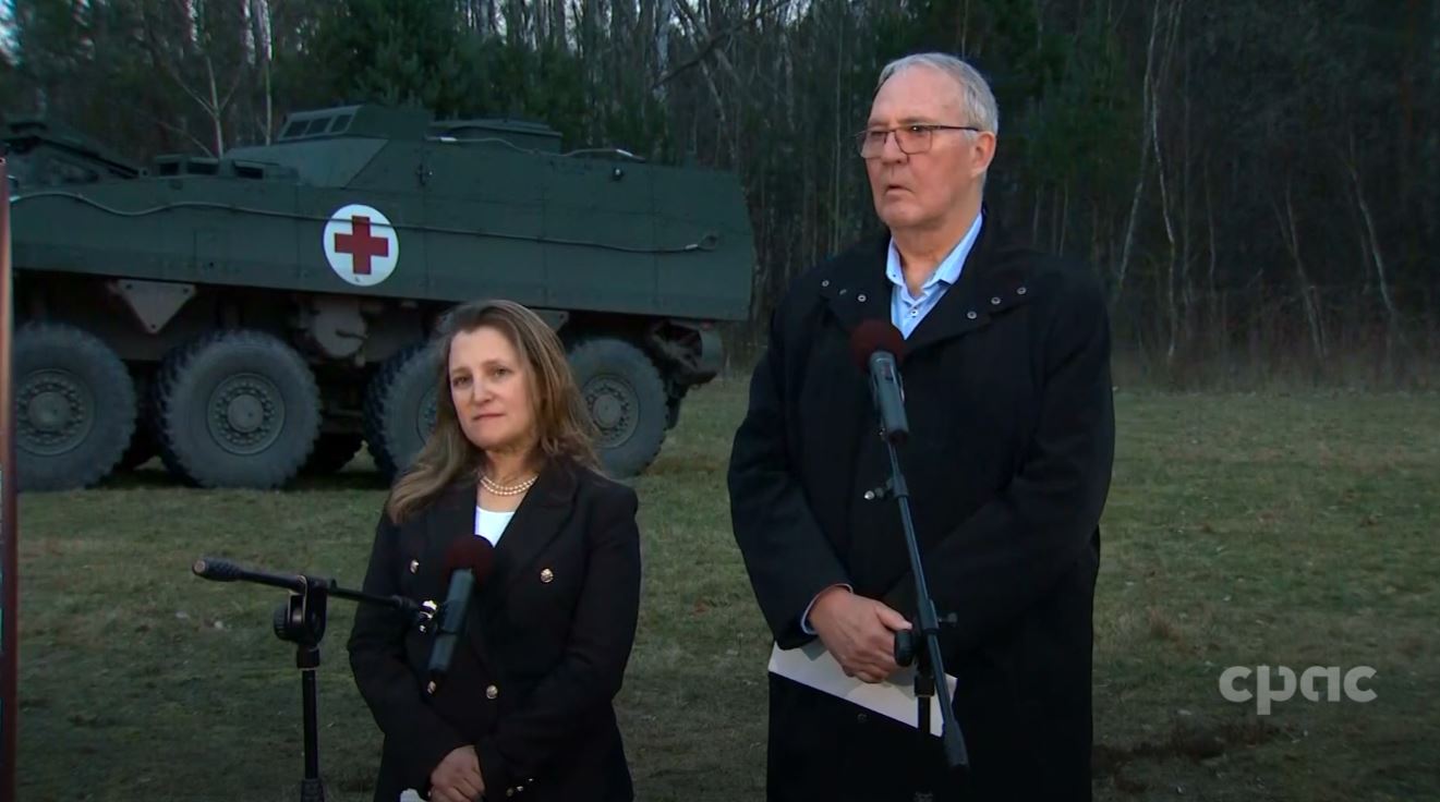 Defence Minister and Finance Minister Speak with Reporters in Poland ...
