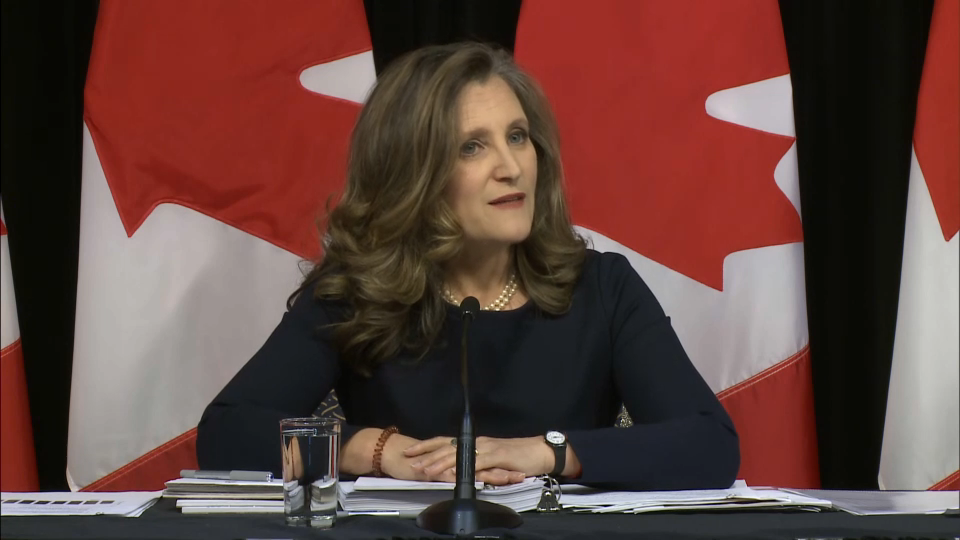 Budget 2024 Chrystia Freeland Speaks with Reporters CPAC Special