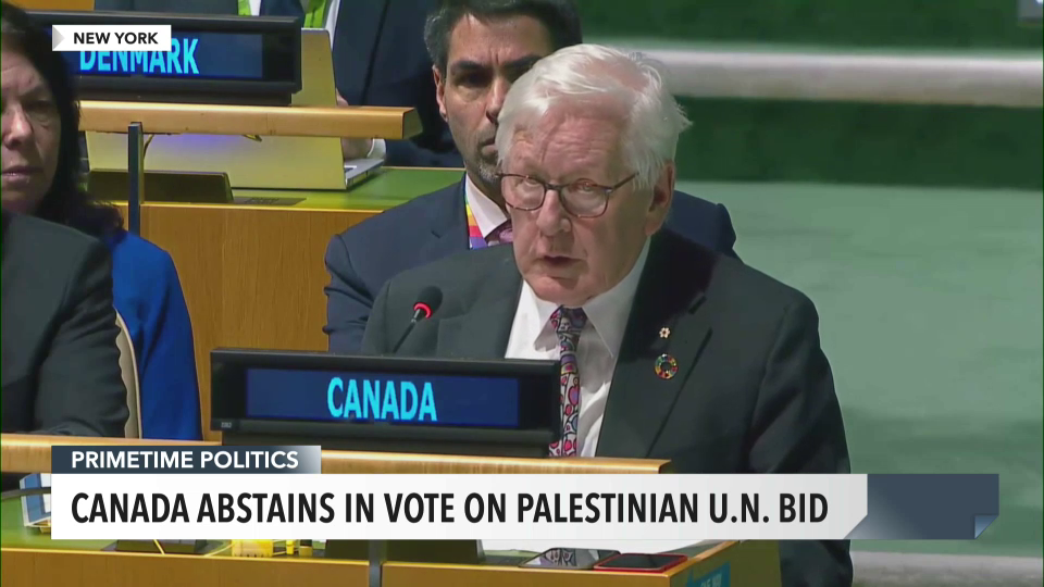 Canada Abstains From UN Vote on Palestinian Membership – May 10, 2024 | PrimeTime Politics | CPAC.ca