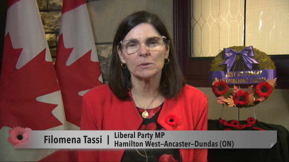 MP Messages : Filomena Tassi – Remembrance Day 2024
