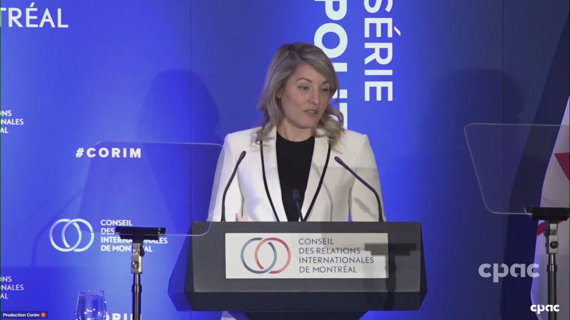 Foreign Affairs Minister Mélanie Joly Speaks in Montreal Public