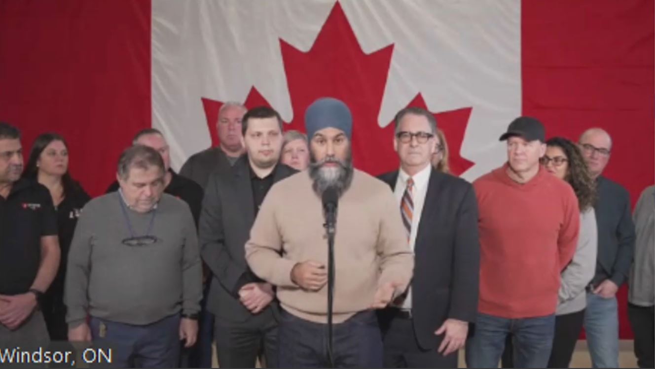 Jagmeet Singh Speaks with Reporters in Windsor, Ont. February 10