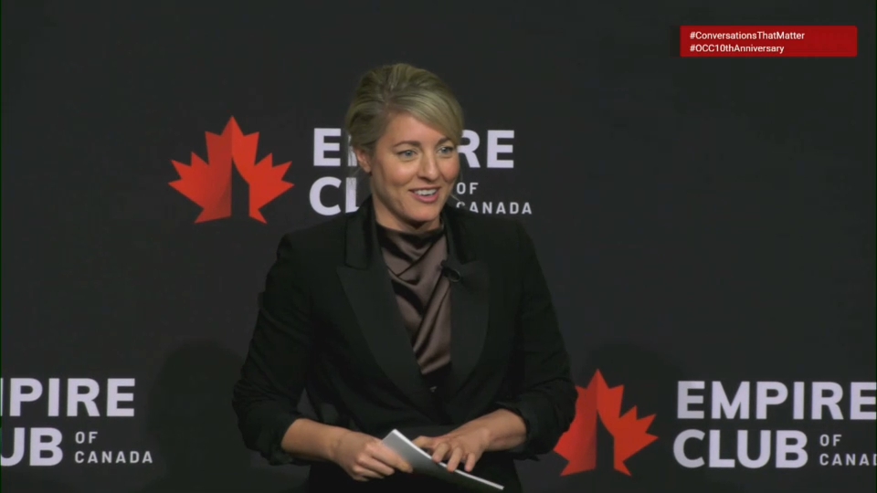 Industry Minister Mélanie Joly Speaks in Toronto – February 19, 2026 ...