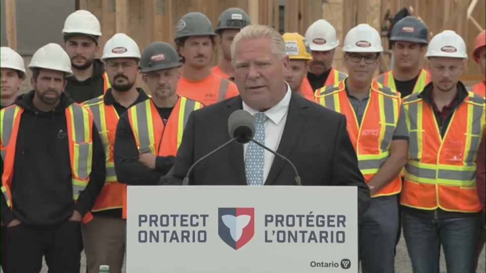 À la une : Réaction du PM ontarien aux nouv. tarifs douan. américains – 24 août 2026