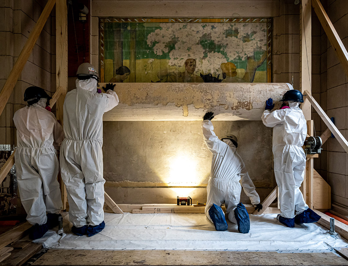 Removal of a large mural