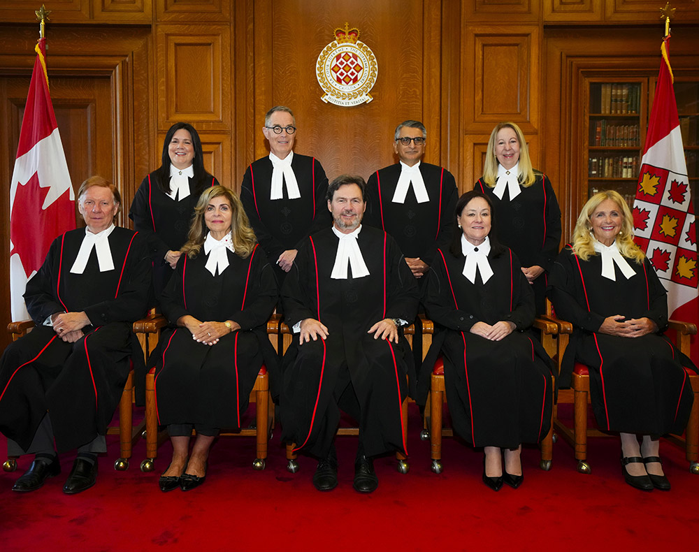 Canadian Flag beside the roof of the Supreme Court